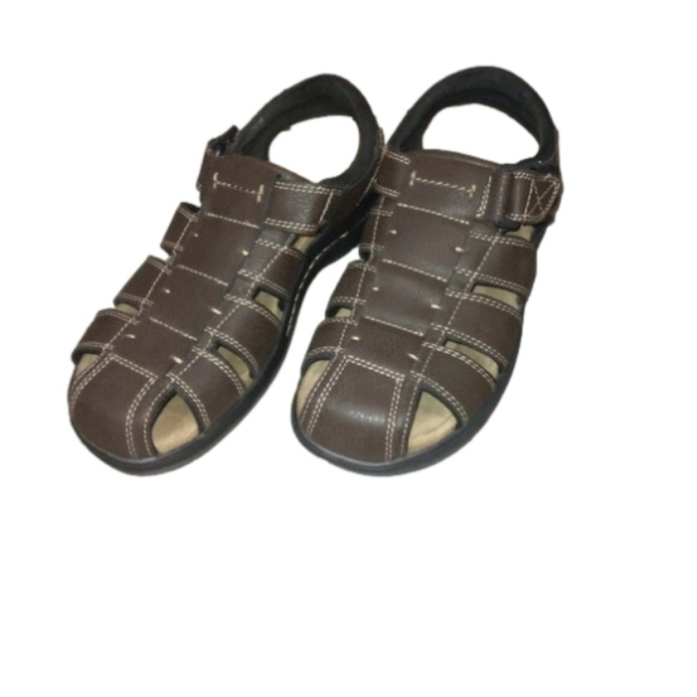 Docker's Men's Velcro Closure Closed Toe Brown Sandals Size 8M